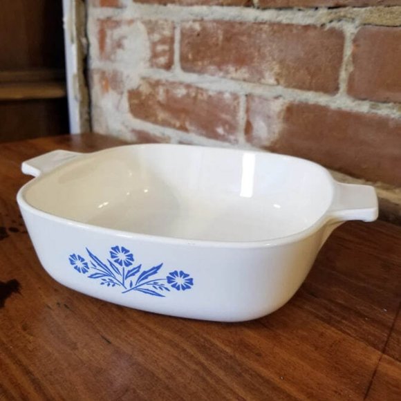 Kitchen Vintage Corning Ware Bakeware Casserole Dishes With Blue